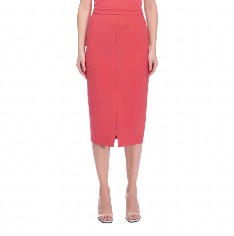 Beer foamy skirts chill -Stretch Crepe Skirt In Coral