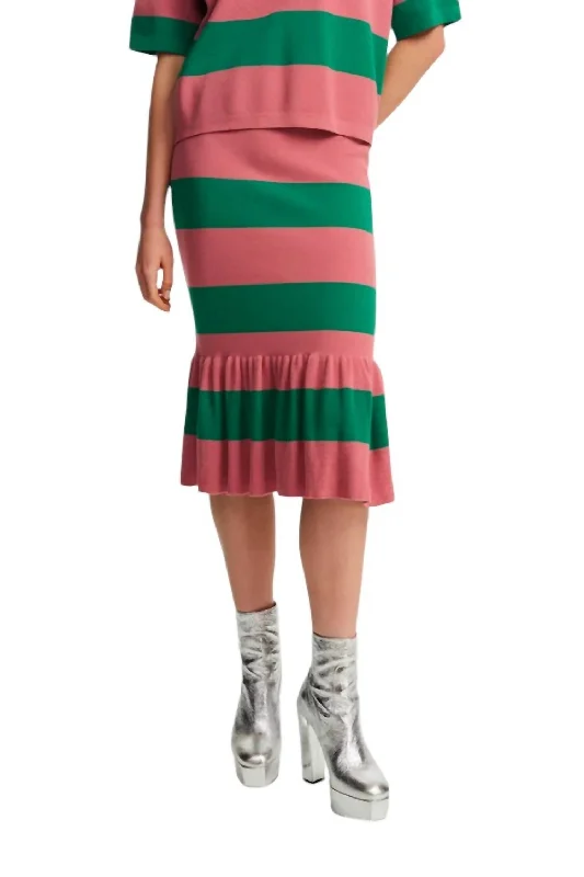 Robot skirts gear -Vintage Knit Skirt In Pink And Green Striped