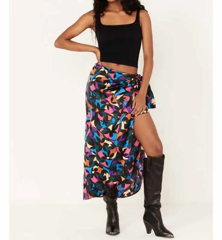 Mountain rugged skirts peak -Wrap Me Up Skirt In Mosaic Magic Luxe Satin