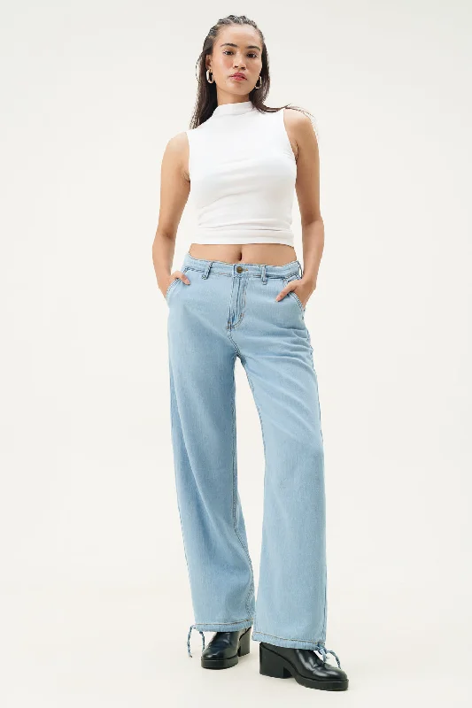 Straight blue pants timeless -Seoul Breeze Denim Korean Pants