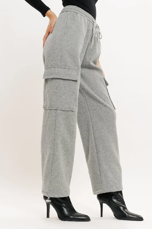 Mountain pants peak -Grey Wide Leg Cargo Trouser