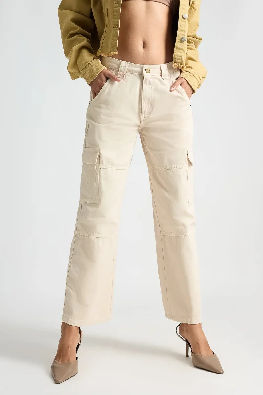 Actor pants drama -Denim Light Tan Cargo Pants