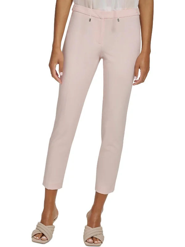 Unicorn pastel pants magic -Petites Womens Solid High Rise Ankle Pants