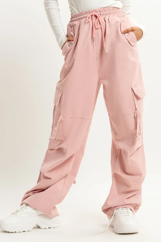 Vegan plant pants green -Pink Street Style Cargo Pant