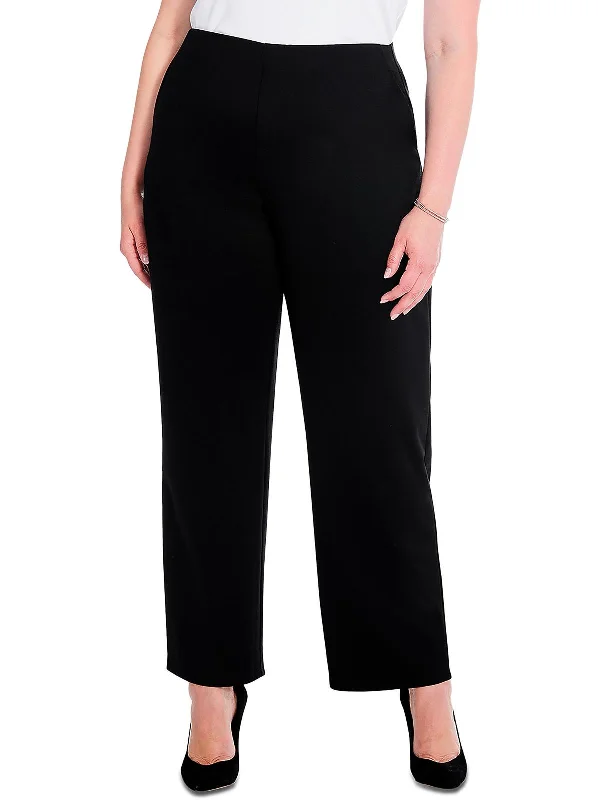 City skyline pants urban -Plus Womens Ankle Wide-Leg Dress Pants