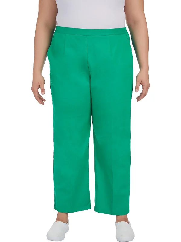 Work pants grind -Plus Womens Corduroy Flat Front Casual Pants