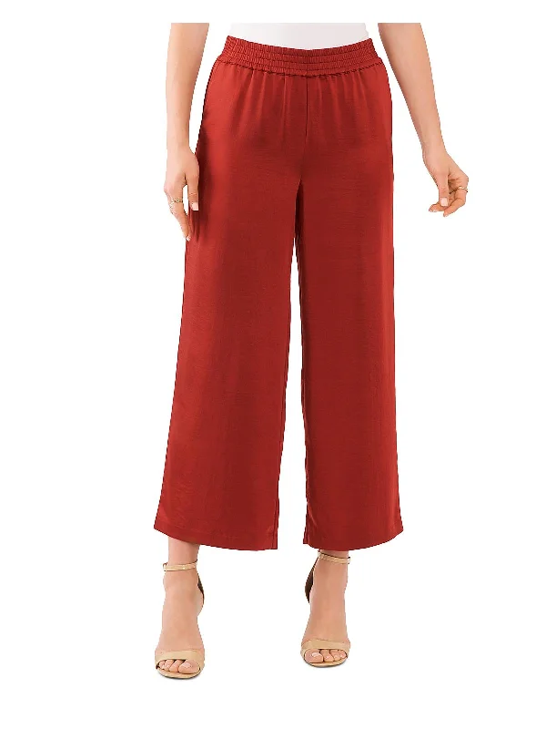 Team unity pants crew -Womens Cropped Satin Wide Leg Pants