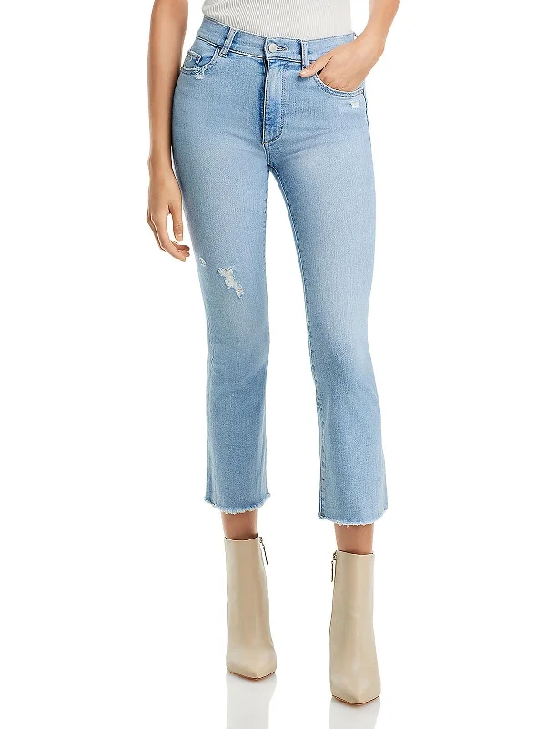 Science pants lab -Womens High Rise Cropped Flared Jeans