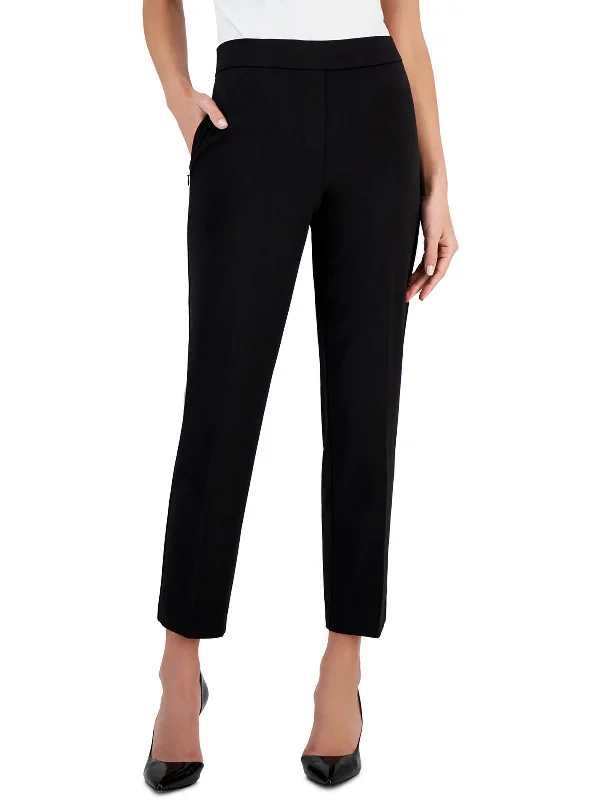 Cat black pants purr -Womens High-Rise Polyester Ankle Pants