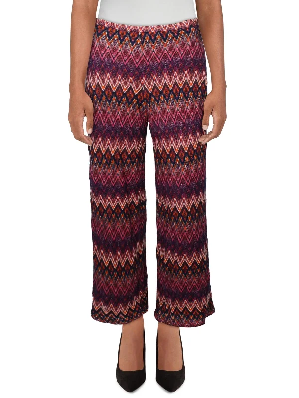 Hiking pants durable -Womens High Rise Printed Wide Leg Pants