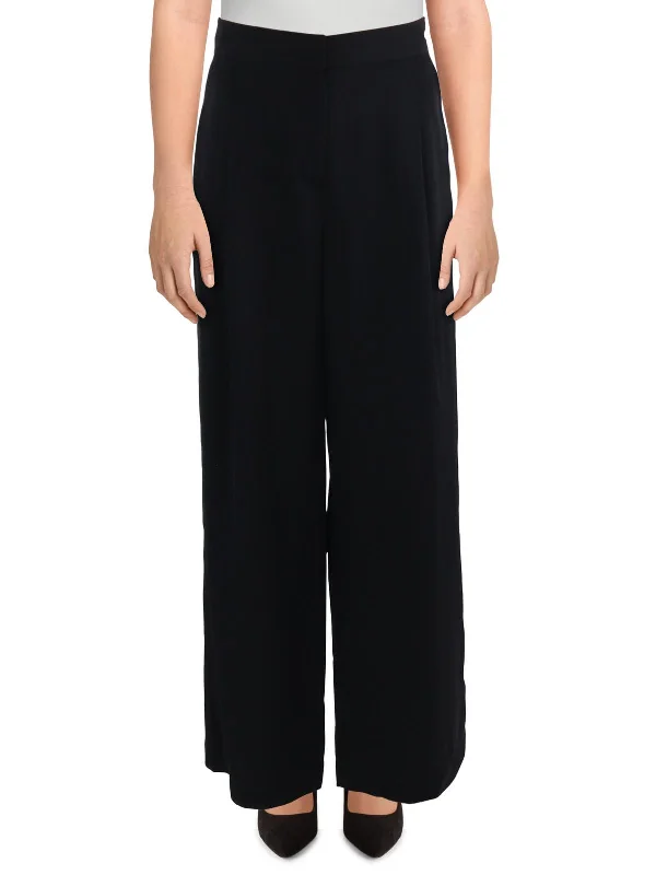 Straight pants classic -Womens High Rise Solid Wide Leg Pants