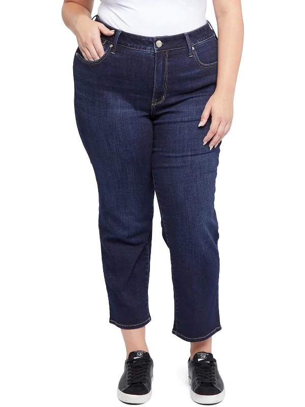 Cake pants sweet -Womens High Waisted Dark Wash Straight Leg Jeans