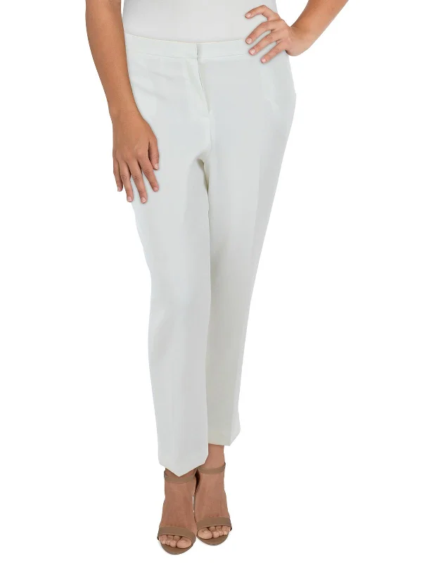 Wide-leg silk pants flow -Womens Knit Office Dress Pants