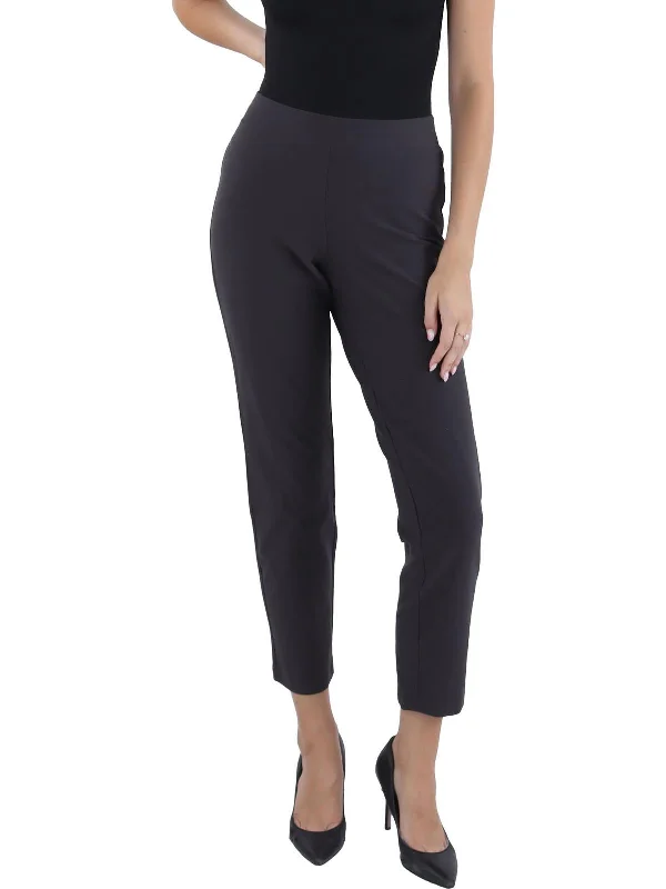 Wide-leg pants casual -Womens Mid-Rise Work Wear Ankle Pants