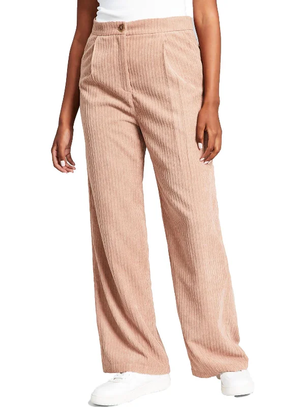 Shark pants bite -Womens Ribbed Corduroy Wide Leg Pants