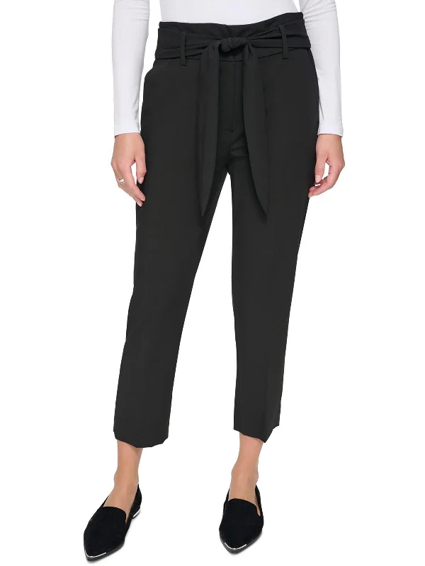 Golf pants sporty -Womens Solid Polyester High-Waisted Pants