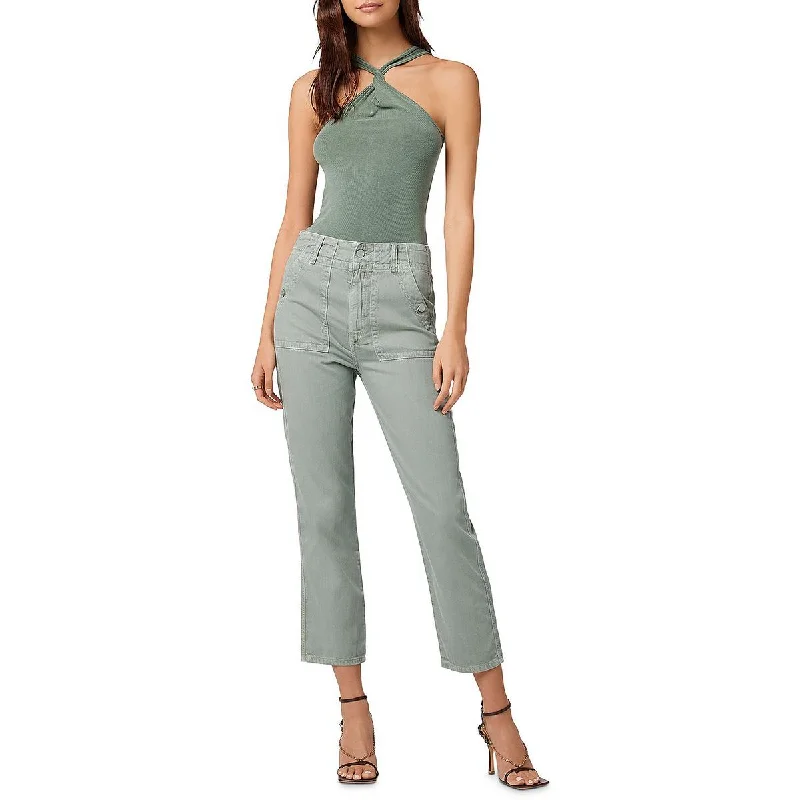 Office pants desk -Womens Twill High-Waist Ankle Pants